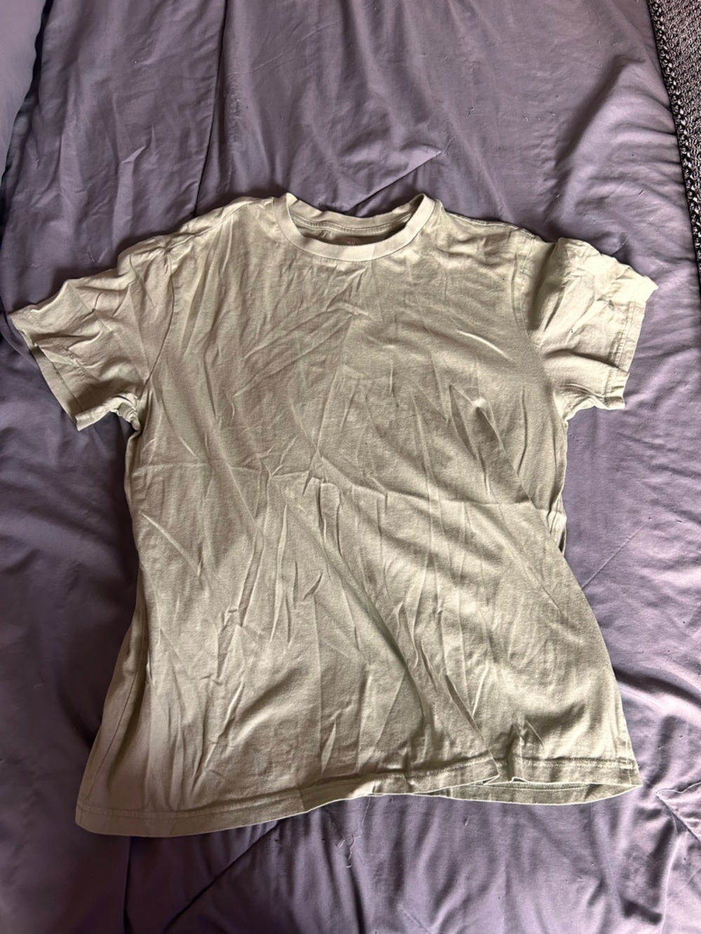 H&M Crew Neck Tee in Light Olive